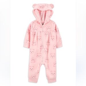 Carter's Pink Bear Patterned Baby Jumpsuit 18 months